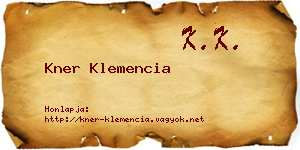 Kner Klemencia névjegykártya